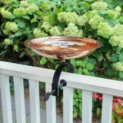 7.5" Dogwood Garden Birdbath with Over Rail Bracket Copper Plated and Colored Patina Finish - ACHLA Designs -Cheap Garden Decor Store unnamed file 2100