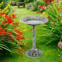 Nature Spring 20" Antique-Style Outdoor Garden Birdbath With Pedestal - Gray -Cheap Garden Decor Store unnamed file 2109