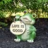 Northlight 9" Green 'Life is Good' Frog Outdoor Garden Statue
