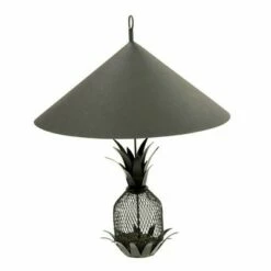 18" Steel Garden Pineapple Bird Feeder Black - ACHLA Designs