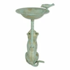 Zingz & Thingz Zingz & Thingz 21.25" Cat Aluminum Birdbath Teal Green -Cheap Garden Decor Store unnamed file 2163