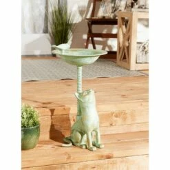 Zingz & Thingz Zingz & Thingz 21.25" Cat Aluminum Birdbath Teal Green -Cheap Garden Decor Store unnamed file 2168