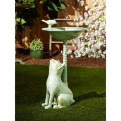 Zingz & Thingz Zingz & Thingz 21.25" Cat Aluminum Birdbath Teal Green -Cheap Garden Decor Store unnamed file 2169