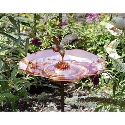 7" Hummingbird Birdbath Bowl with Stake Copper Plated - ACHLA Designs 4 7" Hummingbird Birdbath Bowl with Stake Copper Plated - ACHLA Designs - Image 2