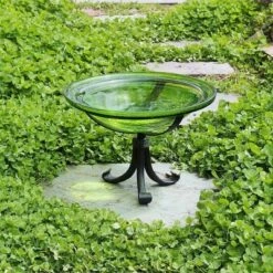 12.75" Reflective Crackle Glass Birdbath Bowl with Tripod Stand - Achla Designs Fern Green -Cheap Garden Decor Store unnamed file 2210