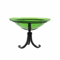 12.75" Reflective Crackle Glass Birdbath Bowl with Tripod Stand - Achla Designs Fern Green -Cheap Garden Decor Store unnamed file 2211
