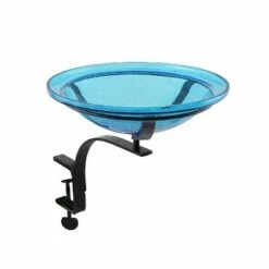 13.7" Reflective Crackle Glass Birdbath Bowl with Rail Mount Bracket - Achla Designs Orange -Cheap Garden Decor Store unnamed file 2218