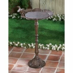 Zingz & Thingz Zingz & Thingz 18.75" Rustic Cast Iron Birdbath Brown