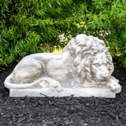 Northlight 22.5" Gray Lying Down Lion Outdoor Garden Statue
