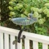 10" Scallop Shell Birdbath with Over Rail Bracket Antique Brass Plated - Achla Designs