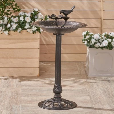 33.5" Fairmont Aluminum and Iron Bird Bath - Christopher Knight Home 3 33.5" Fairmont Aluminum and Iron Bird Bath - Christopher Knight Home
