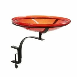 13.7" Reflective Crackle Glass Birdbath Bowl with Rail Mount Bracket - Achla Designs Red -Cheap Garden Decor Store unnamed file 2285