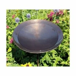 4" Wide Burnt Copper Birdbath with Stake Antique Finish - Achla Designs