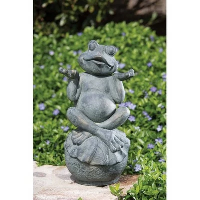 18.5" Resin Indoor/Outdoor Care Free Frog Garden Statue Brown - Alfresco Home LLC 3 18.5" Resin Indoor/Outdoor Care Free Frog Garden Statue Brown - Alfresco Home LLC