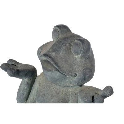 18.5" Resin Indoor/Outdoor Care Free Frog Garden Statue Brown - Alfresco Home LLC 4 18.5" Resin Indoor/Outdoor Care Free Frog Garden Statue Brown - Alfresco Home LLC - Image 2