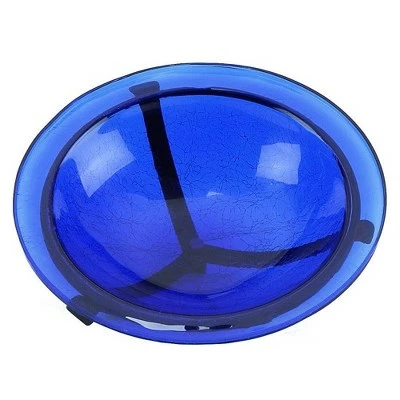 3" Iron and Crackle Glass Birdbath Bowl with Stake - ACHLA Designs Cobalt Blue 3 3" Iron and Crackle Glass Birdbath Bowl with Stake - ACHLA Designs Cobalt Blue