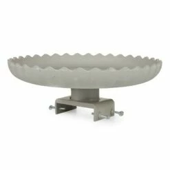 Farm Innovators Inc Farm Innovators Outdoor Molded Stone Scalloped Heated Birdbath w/ Twist Deck Mount, Hidden Electrical Connection, & Internal Thermostat, Gray (2 Pack)