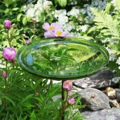 39" Reflective Crackle Glass Birdbath Bowl with Stake Fern Green - Achla Designs -Cheap Garden Decor Store unnamed file 2380