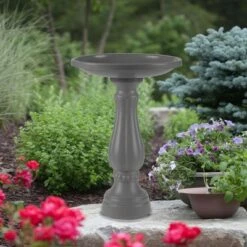 17" Bird Bath with Pedestal Charcoal - Bloem -Cheap Garden Decor Store unnamed file 2383