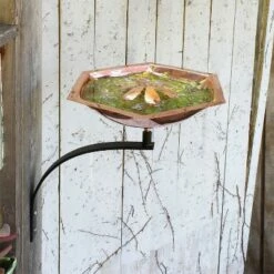 11.7" Hexagonal Bee Fountain and Birdbath with Wal Mount Bracket Copper Plated Finish - ACHLA Designs