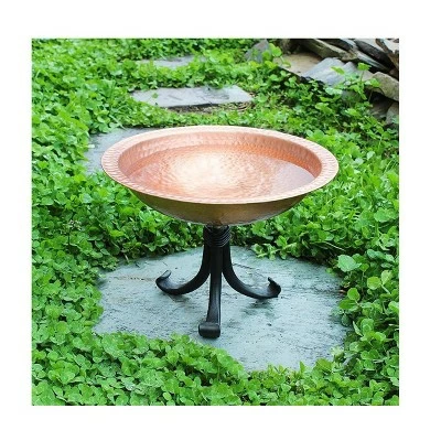 8.75" Hammered Solid Copper Birdbath with Tripod Stand - Achla Designs 3 8.75" Hammered Solid Copper Birdbath with Tripod Stand - Achla Designs