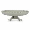 Farm Innovators Inc Farm Innovators 120 Watt Outdoor Molded Stone Scalloped Heated Birdbath w/ Twist Deck Mount, Hidden Electrical Connection, & Internal Thermostat, Gray