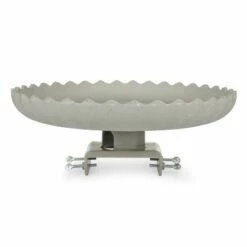 Farm Innovators Inc Farm Innovators 120 Watt Outdoor Molded Stone Scalloped Heated Birdbath w/ Twist Deck Mount, Hidden Electrical Connection, & Internal Thermostat, Gray