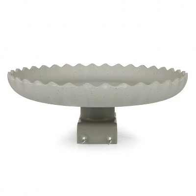Farm Innovators Inc Farm Innovators 120 Watt Outdoor Molded Stone Scalloped Heated Birdbath w/ Twist Deck Mount, Hidden Electrical Connection, & Internal Thermostat, Gray 4 Farm Innovators Inc Farm Innovators 120 Watt Outdoor Molded Stone Scalloped Heated Birdbath w/ Twist Deck Mount, Hidden Electrical Connection, & Internal Thermostat, Gray - Image 2