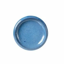 22.75" Handmade Glazed Ceramic Mayorca Birdbath Blue - Alfresco Home LLC