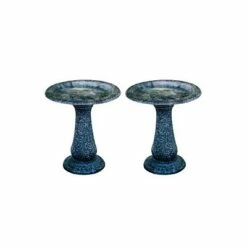 Set of 2 Concrete Birdbaths with Round Pedestal and Base - XBrand Black/speckled Gray -Cheap Garden Decor Store unnamed file 2470