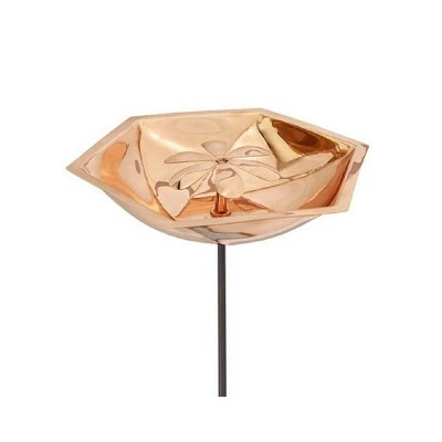 40" Hexagonal Copper Bee Fountain & Birdbath with Stake Copper - ACHLA Designs 4 40" Hexagonal Copper Bee Fountain & Birdbath with Stake Copper - ACHLA Designs - Image 2