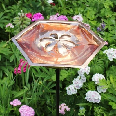 40" Hexagonal Copper Bee Fountain & Birdbath with Stake Copper - ACHLA Designs 5 40" Hexagonal Copper Bee Fountain & Birdbath with Stake Copper - ACHLA Designs - Image 3