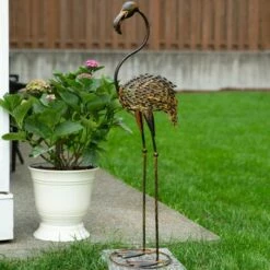 Zingz & Thingz Zingz & Thingz 11.75" Iron Wild Flamingo Garden Art Duo Bronze -Cheap Garden Decor Store unnamed file 250