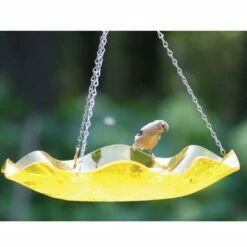 Birds Choice 5" Hanging Acrylic Birdbath Yellow