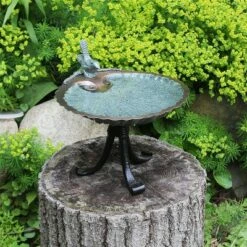 10.75" Tall Scallop Shell Birdbath with Tripod Stand Antique Brass Plated - Achla Designs -Cheap Garden Decor Store unnamed file 2513
