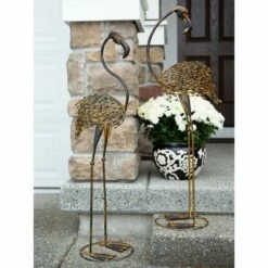 Zingz & Thingz Zingz & Thingz 11.75" Iron Wild Flamingo Garden Art Duo Bronze -Cheap Garden Decor Store unnamed file 252