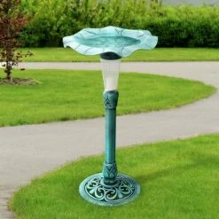 Teamson Home Polyresin Lotus Leaf Pedestal Bird Bath -Cheap Garden Decor Store unnamed file 2535