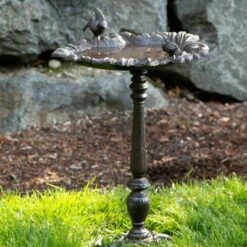 Zingz & Thingz Zingz & Thingz 23.75" Forest Frolic Cast Iron Birdbath Dark Brown -Cheap Garden Decor Store unnamed file 2542