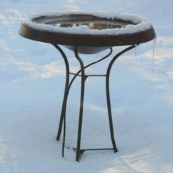 Birds Choice 9" Pedestal Heated Birdbath Green