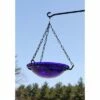 12.5" Crackle Glass Hanging Birdbath Bowl - Achla Designs Teal