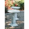Set of 2 Concrete Matte Finish Bird Baths with Tall Square Pedestal and Base - White - XBrand -Cheap Garden Decor Store unnamed file 2575