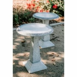 Set of 2 Concrete Matte Finish Bird Baths with Tall Square Pedestal and Base - White - XBrand 11 Set of 2 Concrete Matte Finish Bird Baths with Tall Square Pedestal and Base - White - XBrand -Cheap Garden Decor Store unnamed file 2579