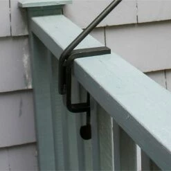 24" Tall Iron 45 Degrees Angled Rail Mount Pole Black Powder Coat Finish - Achla Designs