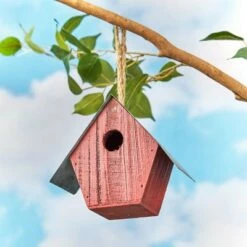 The Lakeside Collection Lakeside Rustic Wood Birdhouse - Farmhouse Outdoor Hanging Decoration for Spring