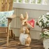 24" Concrete Hogeland Outdoor Rabbit Garden Statue - White and Brown - Christopher Knight Home -Cheap Garden Decor Store unnamed file 263