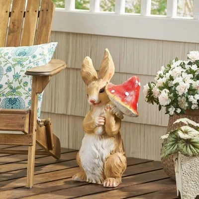 24" Concrete Hogeland Outdoor Rabbit Garden Statue - White and Brown - Christopher Knight Home 3 24" Concrete Hogeland Outdoor Rabbit Garden Statue - White and Brown - Christopher Knight Home