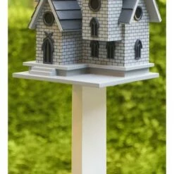 Wind & Weather Gothic Castle Birdhouse with Metal Dragon Weathervane