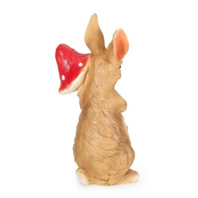 24" Concrete Hogeland Outdoor Rabbit Garden Statue - White and Brown - Christopher Knight Home 5 24" Concrete Hogeland Outdoor Rabbit Garden Statue - White and Brown - Christopher Knight Home - Image 3