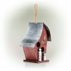 Alpine Corporation 12" Wood/Metal Outdoor Hanging Birdhouse Turquoise -Cheap Garden Decor Store unnamed file 2655