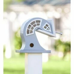 Wind & Weather Handcrafted Made in USA Gray Swaying Surrealist Wooden Birdhouse -Cheap Garden Decor Store unnamed file 2666